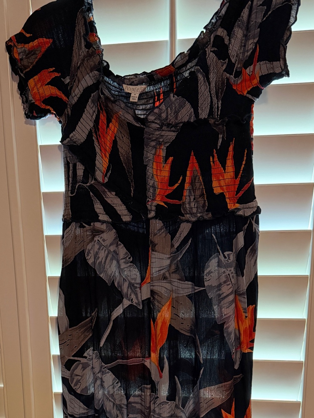 Patrons of Peace Black and Silver Textured Top